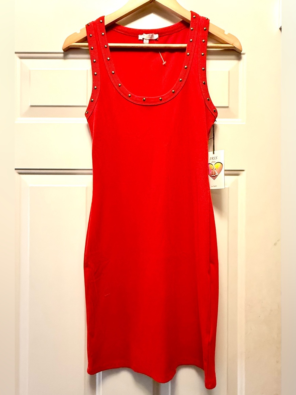 Studded Red Tank Dress by Iris Dress Los Angeles